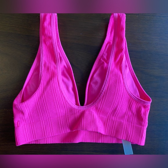 Victoria’s Secret Bright Pink Ribbed Padded  Women’s Bralette XS - Picture 4 of 8